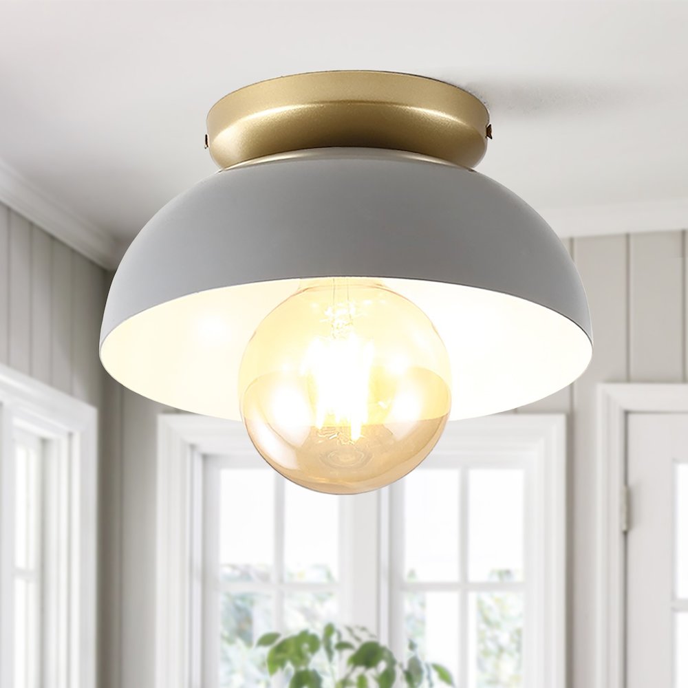 Paulina Classic Industrial Iron Led Flush Mount. Picture 7