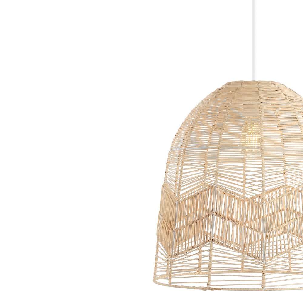 Sofia Farmhouse Coastal Rattan Led Pendant. Picture 2