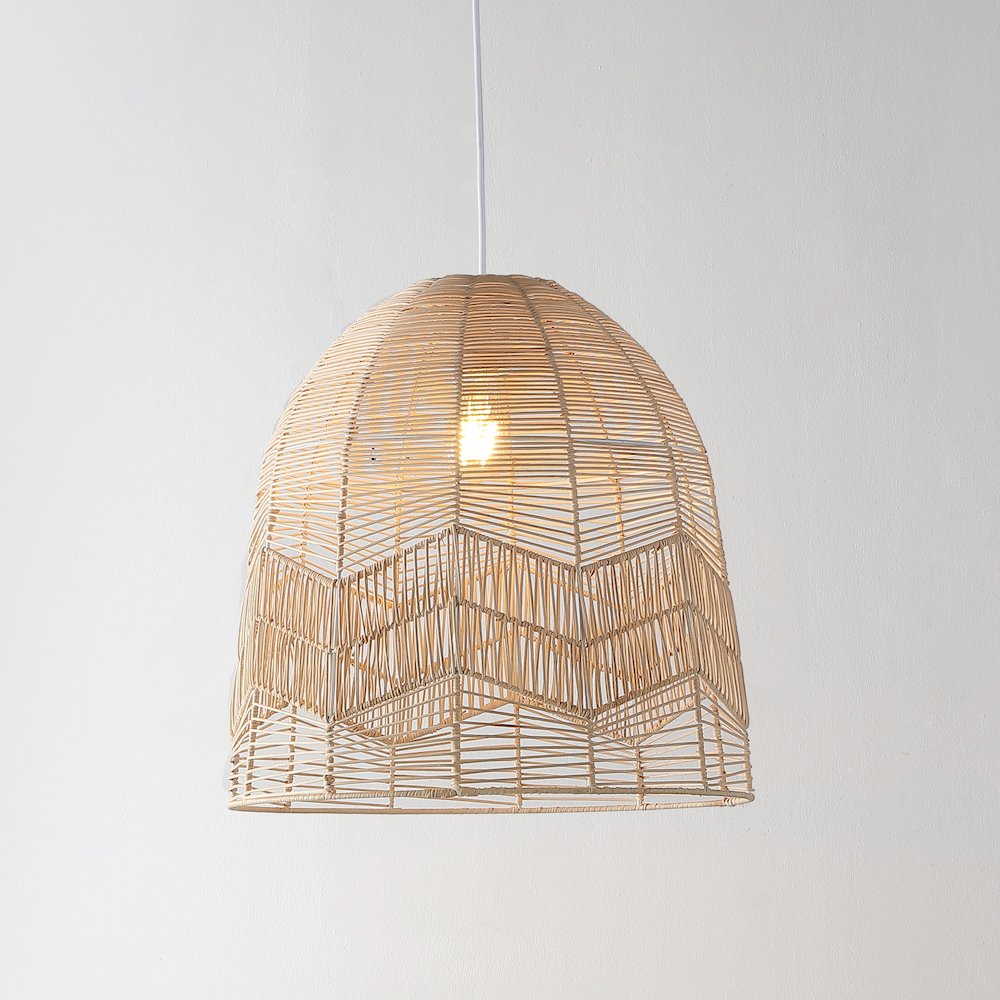Sofia Farmhouse Coastal Rattan Led Pendant. Picture 13