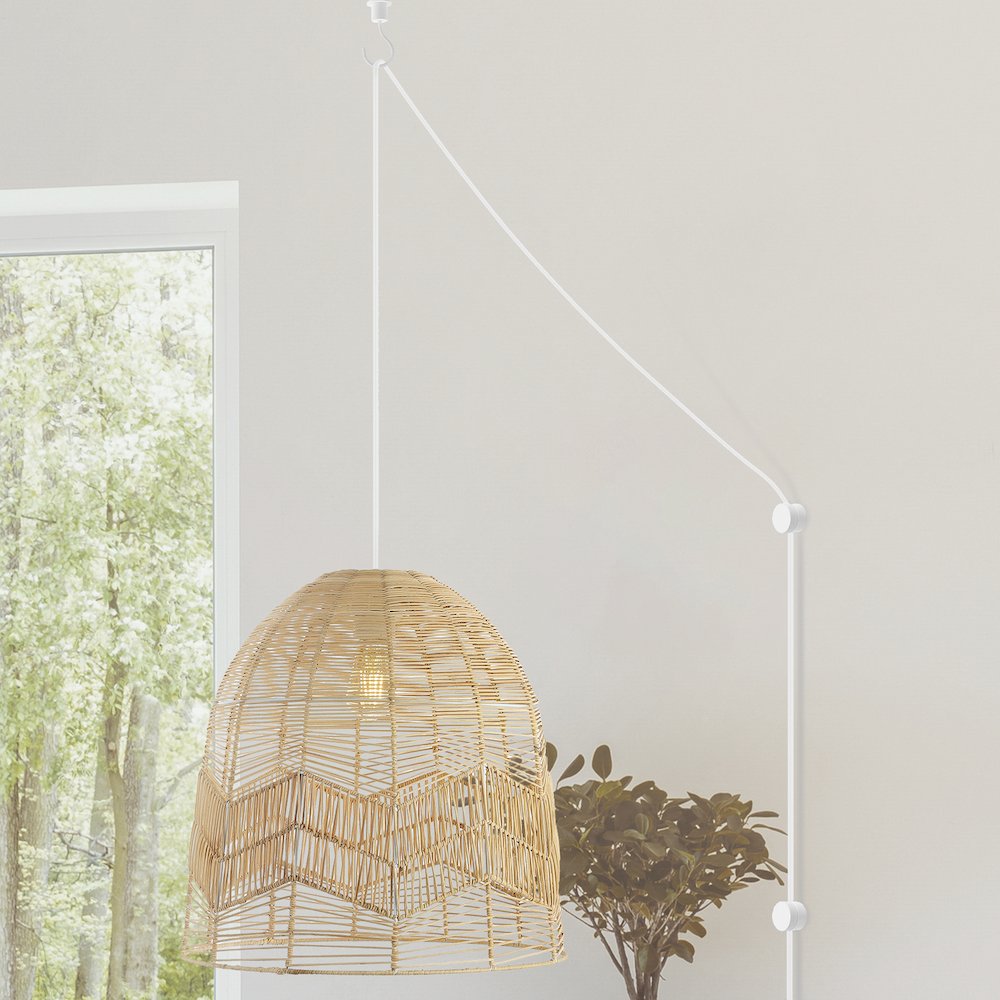 Sofia Farmhouse Coastal Rattan Led Pendant. Picture 15