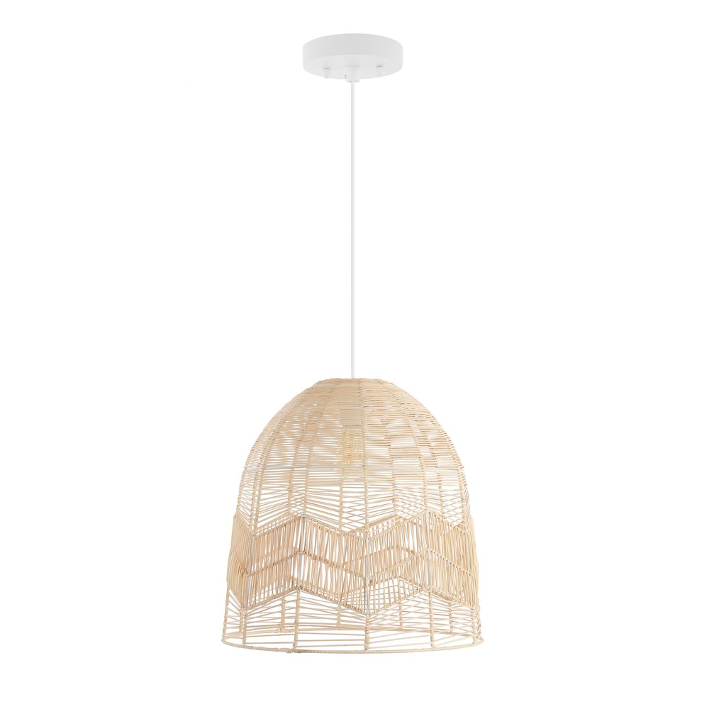 Sofia Farmhouse Coastal Rattan Led Pendant. Picture 4
