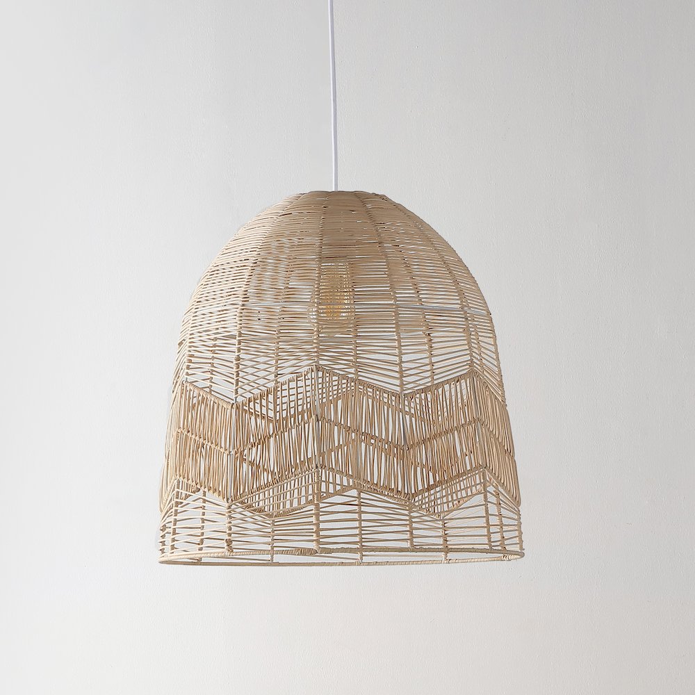 Sofia Farmhouse Coastal Rattan Led Pendant. Picture 11