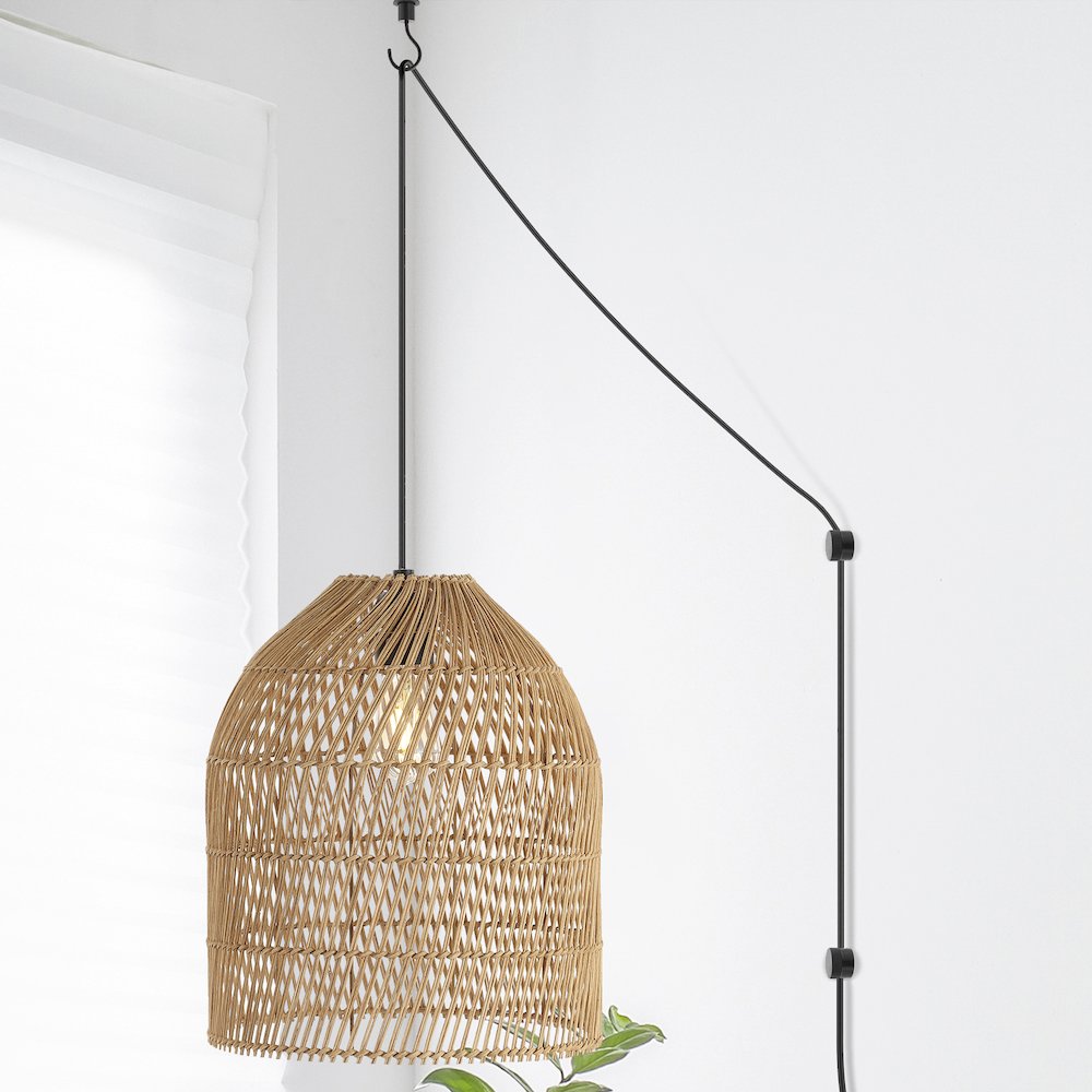 Koda Farmhouse Coastal Bohemian Rattan Led Pendant. Picture 15