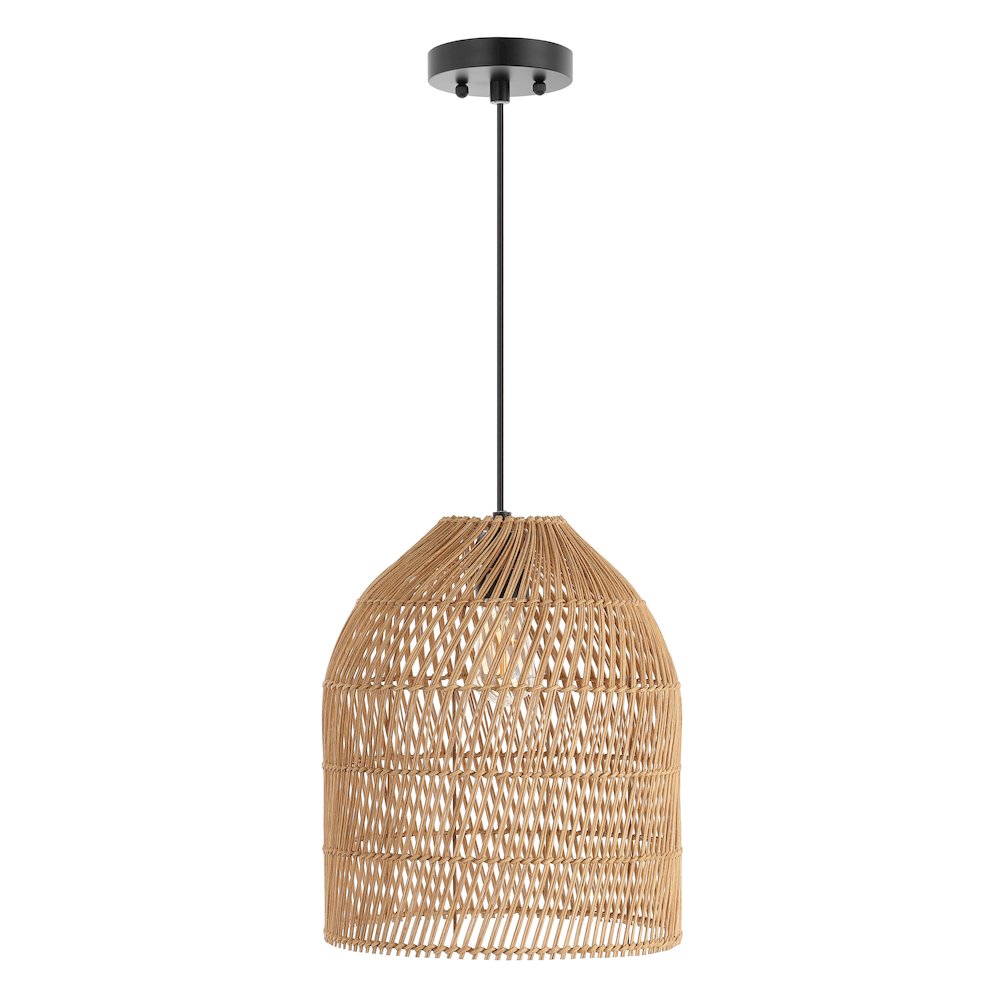 Koda Farmhouse Coastal Bohemian Rattan Led Pendant. Picture 4