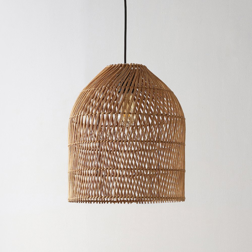 Koda Farmhouse Coastal Bohemian Rattan Led Pendant. Picture 11