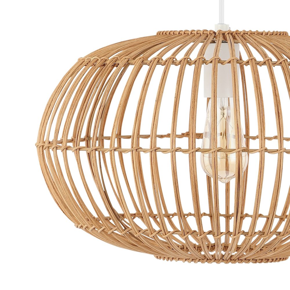 Leo Farmhouse Coastal Rattan Led Pendant. Picture 3