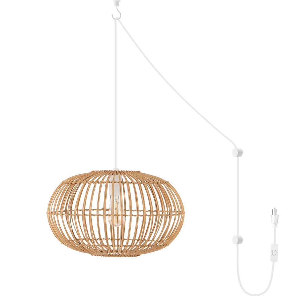 Leo Farmhouse Coastal Rattan Led Pendant. Picture 2