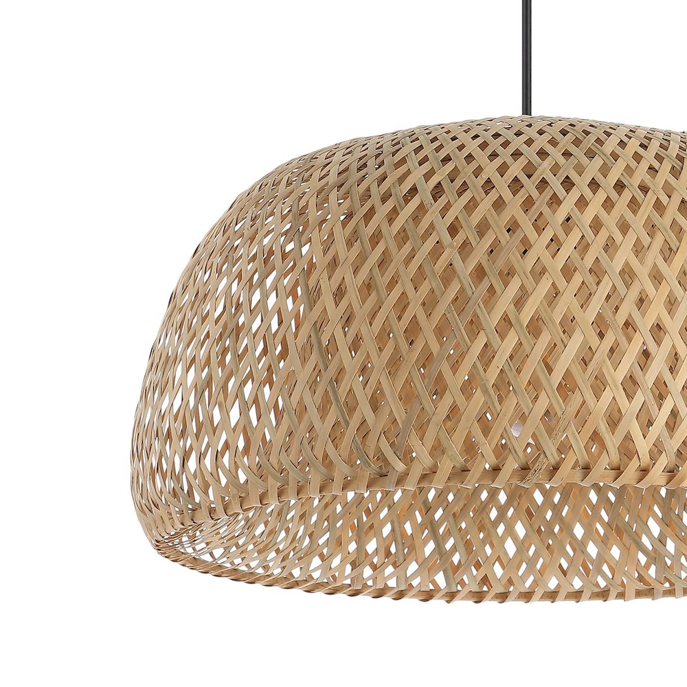 Mateo Farmhouse Coastal Bamboo Led Pendant. Picture 2