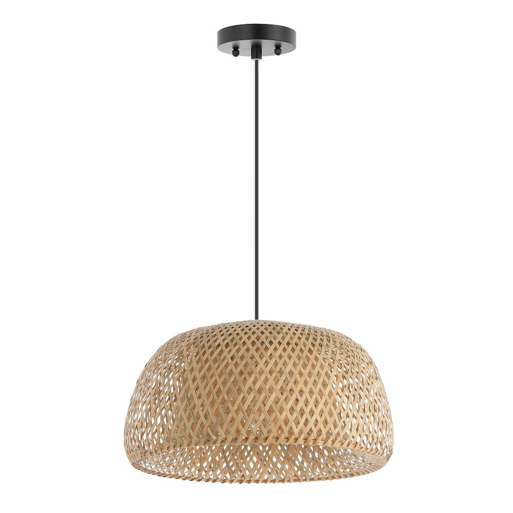 Mateo Farmhouse Coastal Bamboo Led Pendant. Picture 4