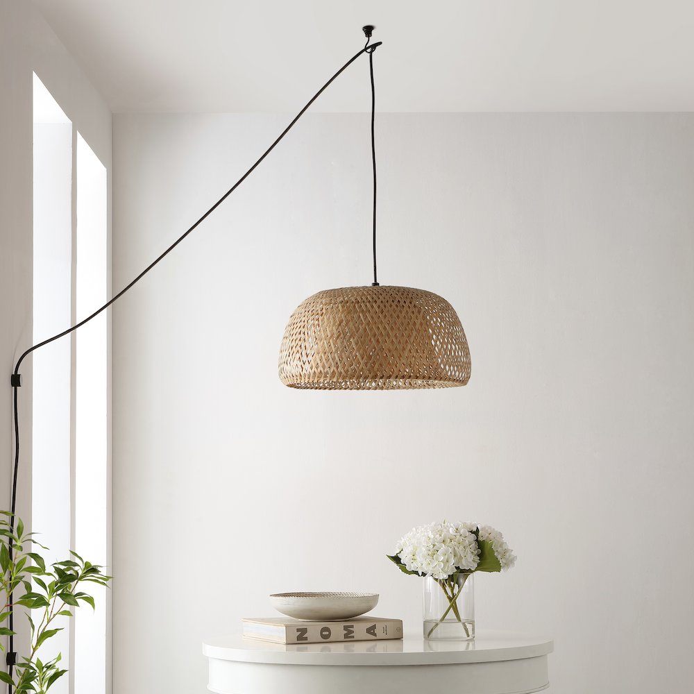 Mateo Farmhouse Coastal Bamboo Led Pendant. Picture 8