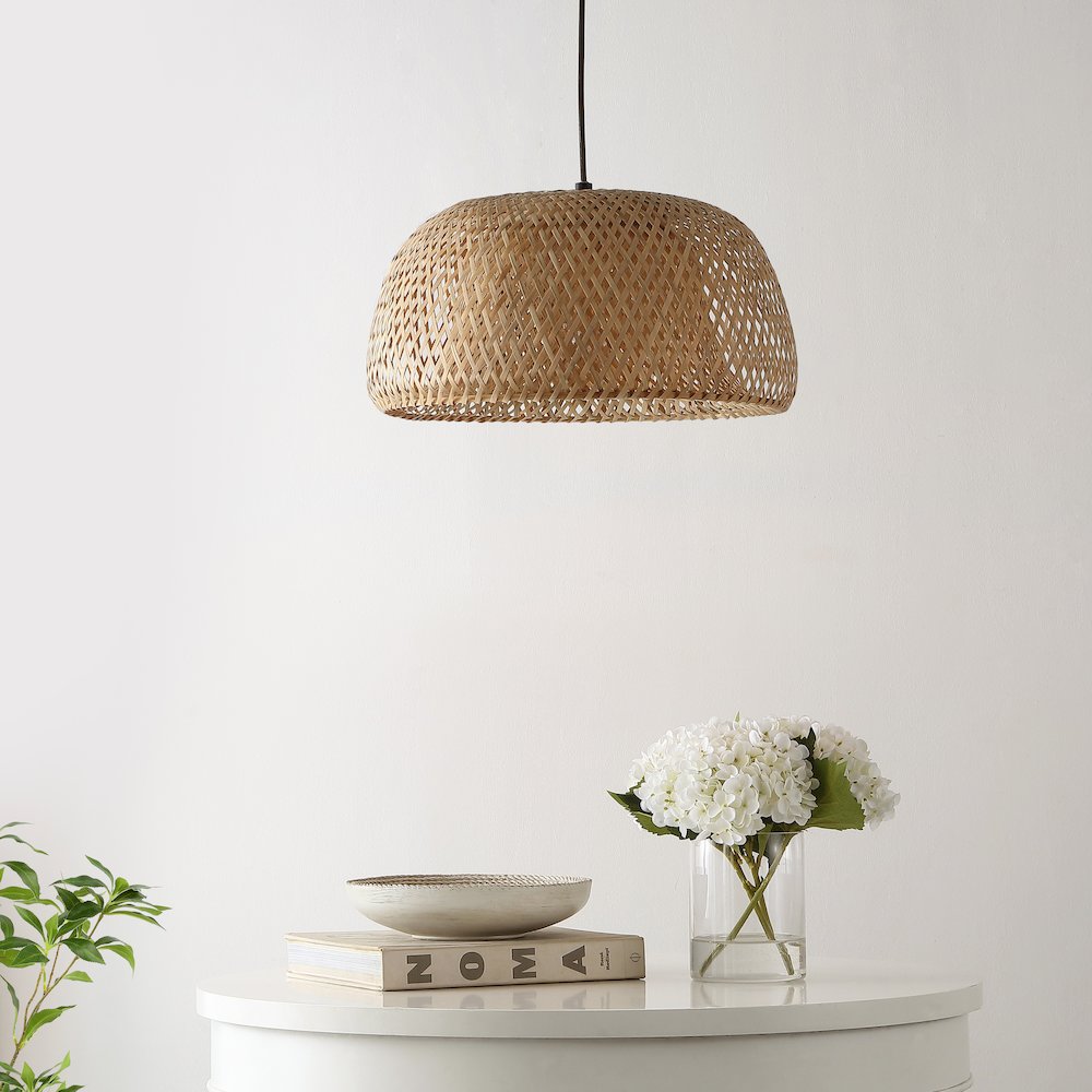 Mateo Farmhouse Coastal Bamboo Led Pendant. Picture 10