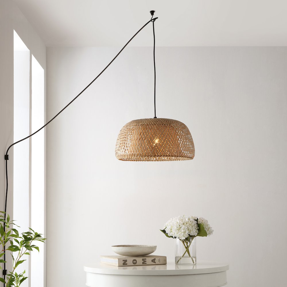 Mateo Farmhouse Coastal Bamboo Led Pendant. Picture 7