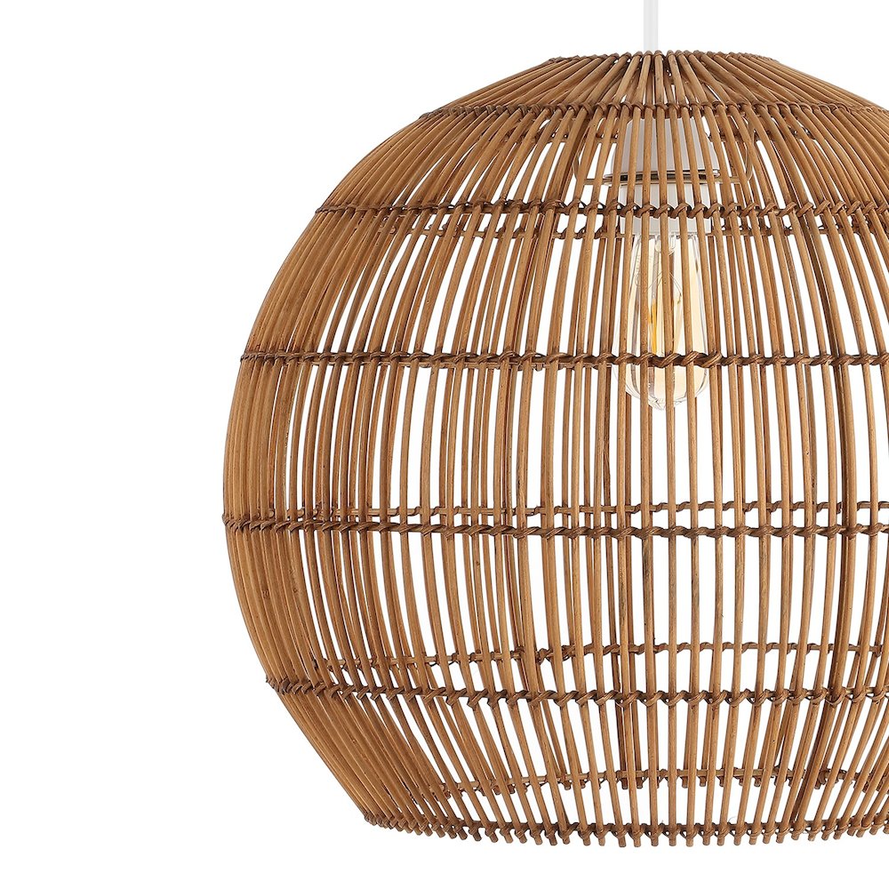 Raya Farmhouse Coastal Rattan Led Pendant. Picture 2