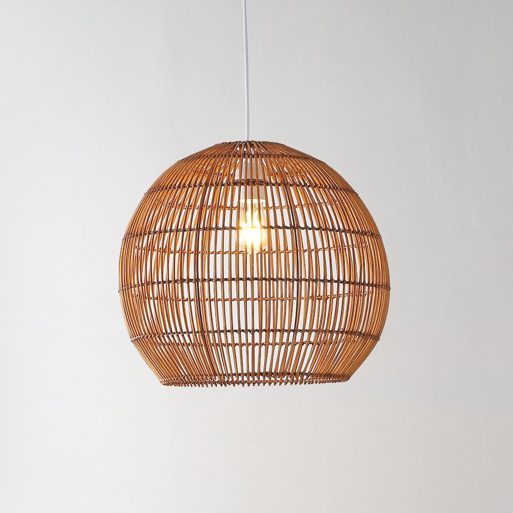 Raya Farmhouse Coastal Rattan Led Pendant. Picture 13