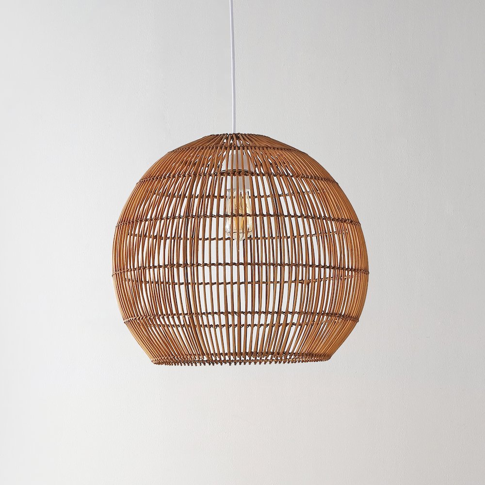 Raya Farmhouse Coastal Rattan Led Pendant. Picture 11