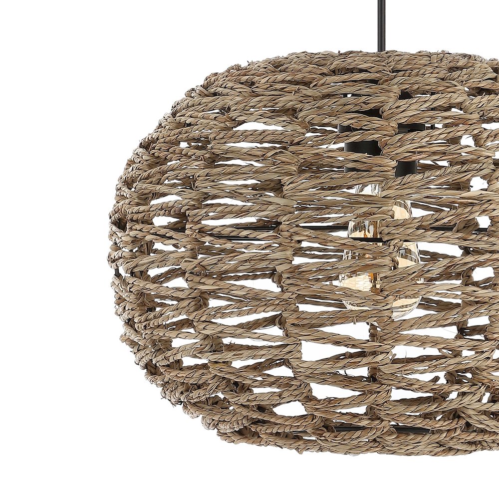 Isla Farmhouse Coastal Rattan Led Pendant. Picture 2