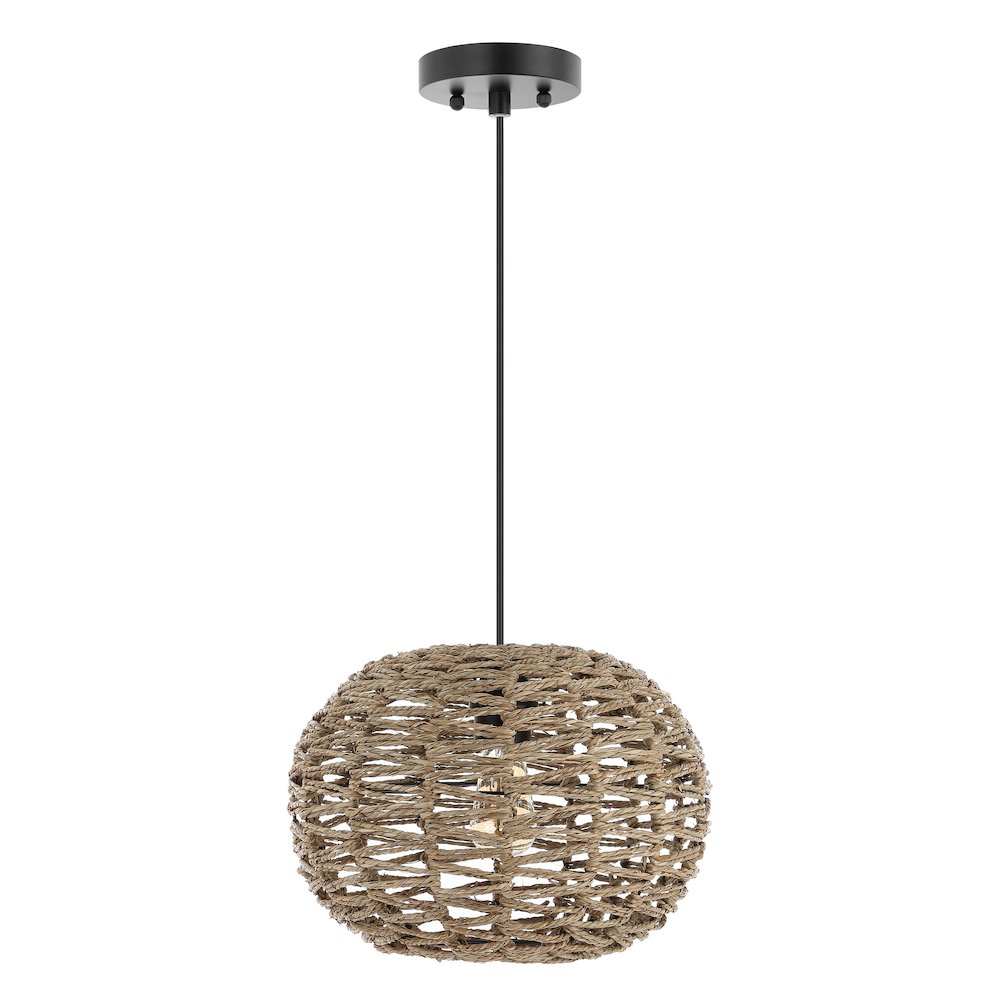 Isla Farmhouse Coastal Rattan Led Pendant. Picture 4