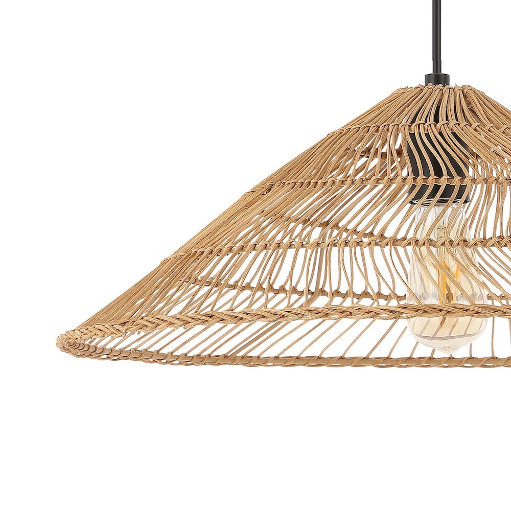 Nova Farmhouse Coastal Rattan Led Pendant. Picture 3