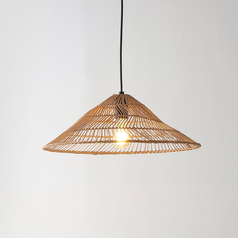 Nova Farmhouse Coastal Rattan Led Pendant. Picture 14
