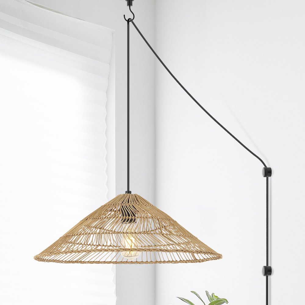 Nova Farmhouse Coastal Rattan Led Pendant. Picture 16