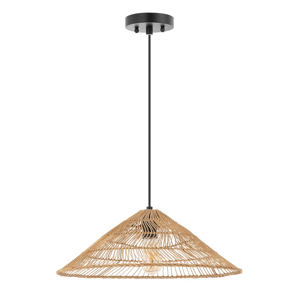 Nova Farmhouse Coastal Rattan Led Pendant. Picture 5
