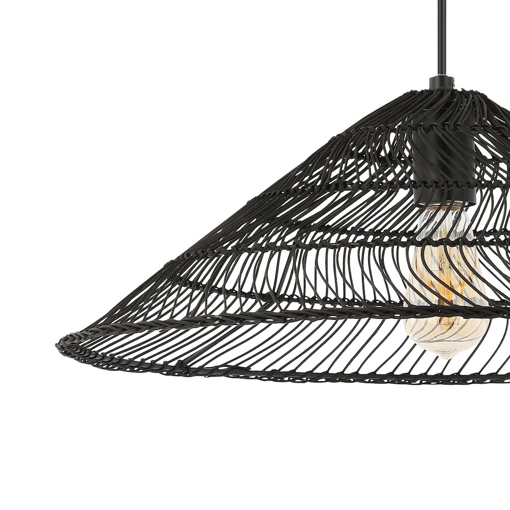 Nova Farmhouse Coastal Rattan Led Pendant. Picture 3