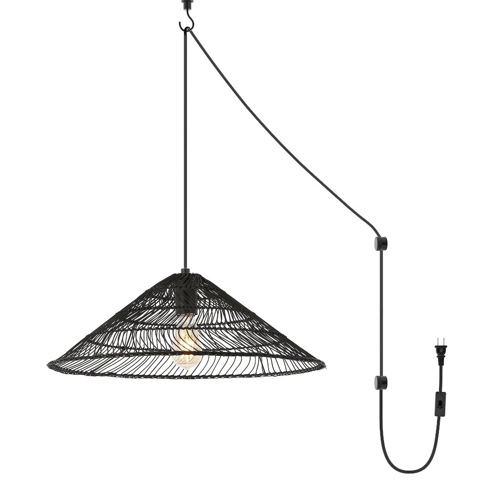 Nova Farmhouse Coastal Rattan Led Pendant. Picture 13