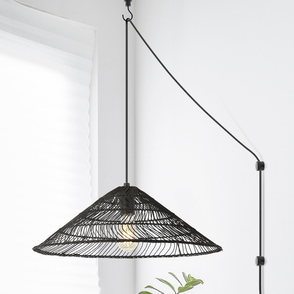 Nova Farmhouse Coastal Rattan Led Pendant. Picture 16