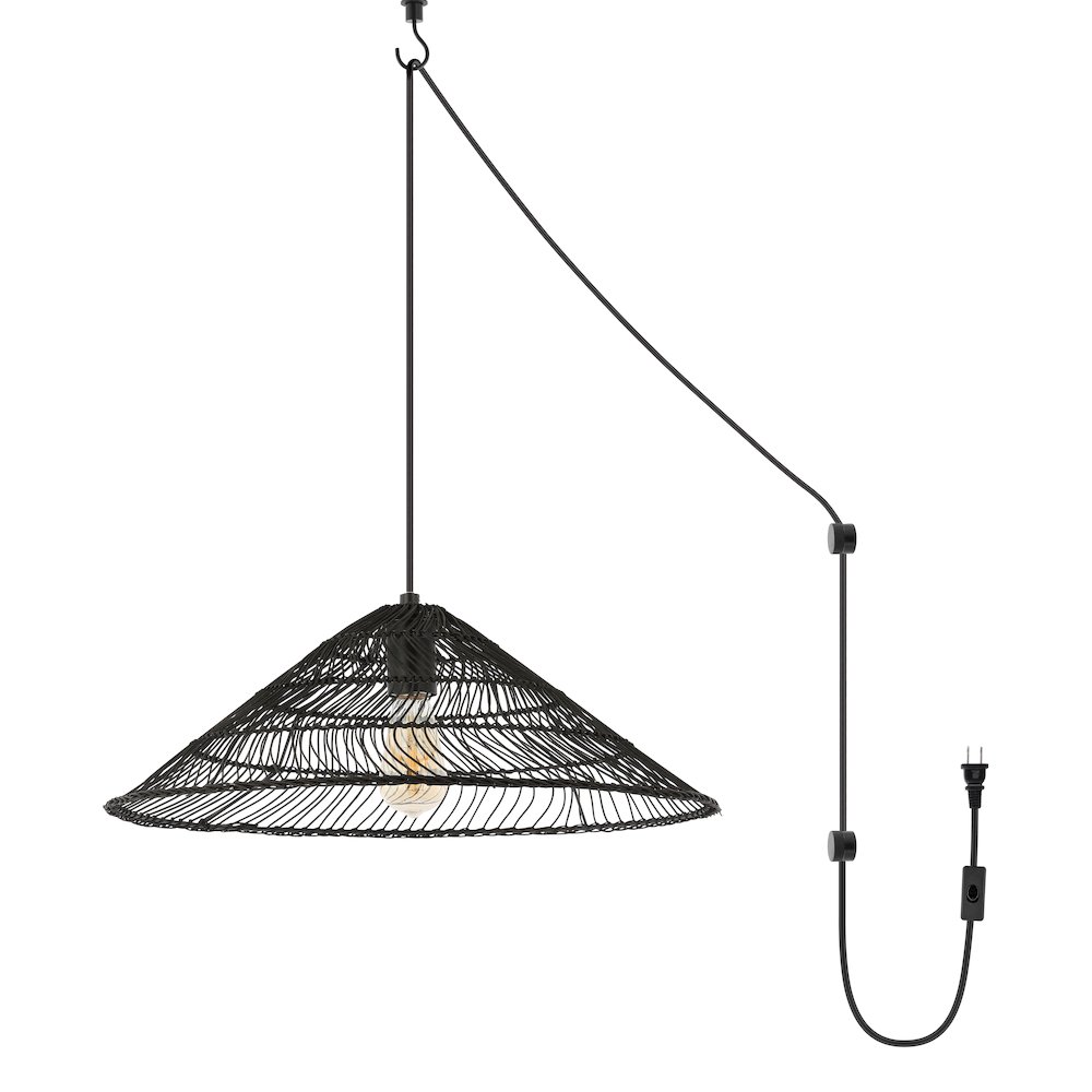 Nova Farmhouse Coastal Rattan Led Pendant. Picture 2