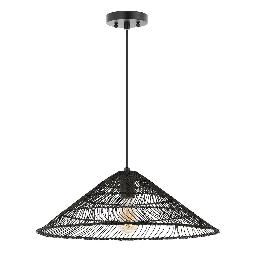 Nova Farmhouse Coastal Rattan Led Pendant. Picture 5