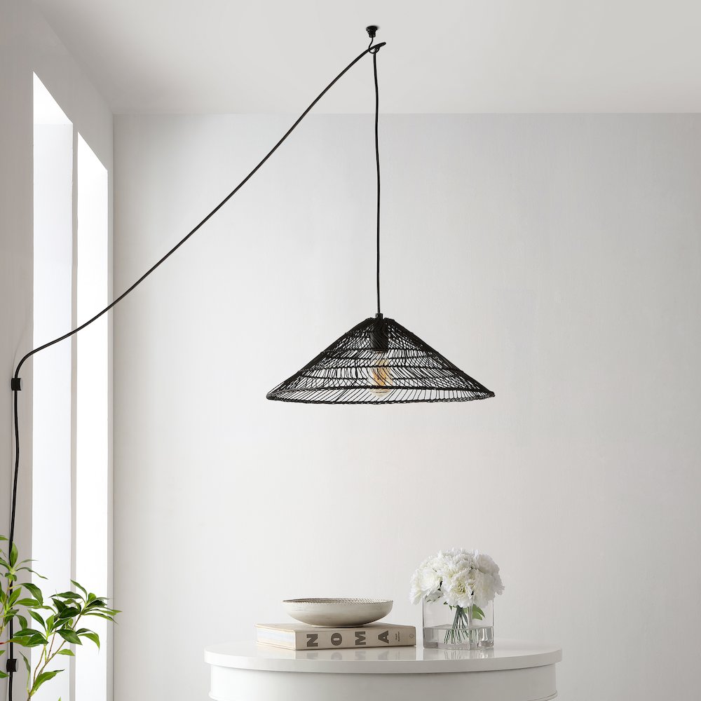 Nova Farmhouse Coastal Rattan Led Pendant. Picture 9
