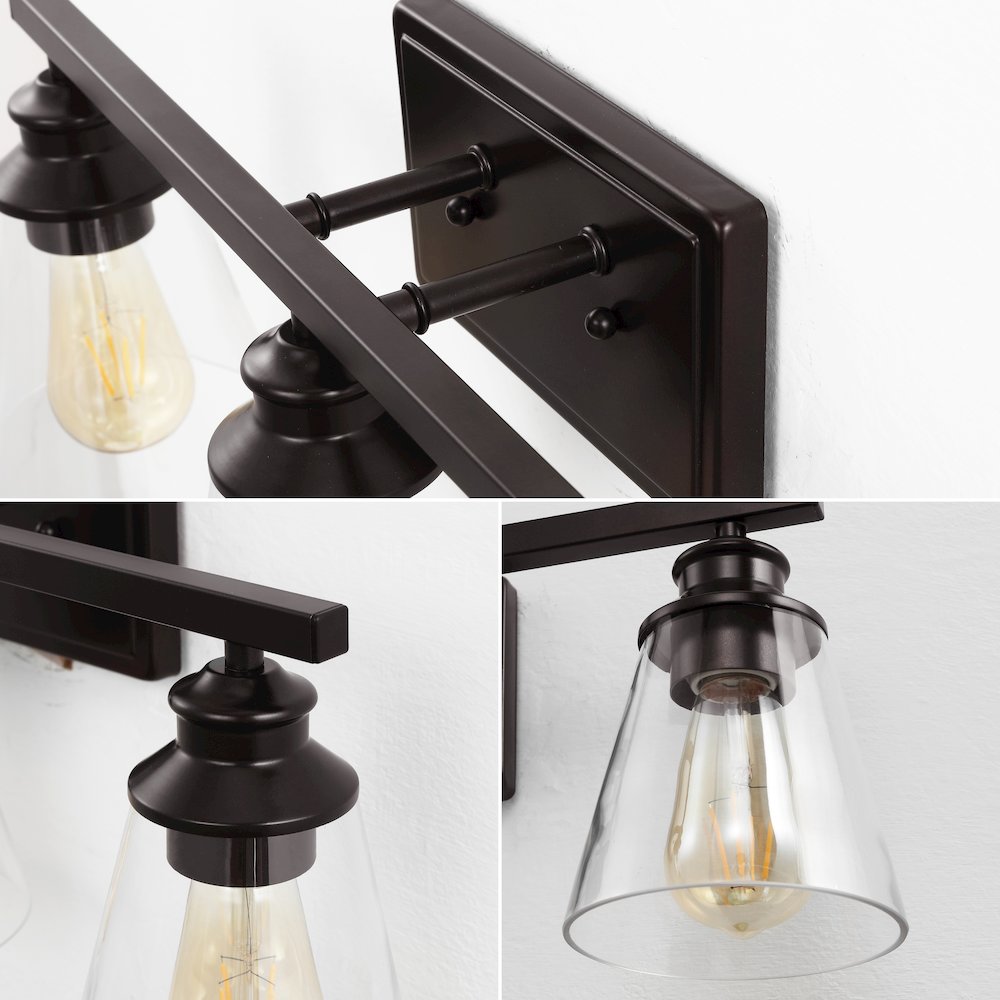 Arlo 3-Light Vintage Classic Vanity Light With Bathroom Hardware Accessory Set. Picture 5