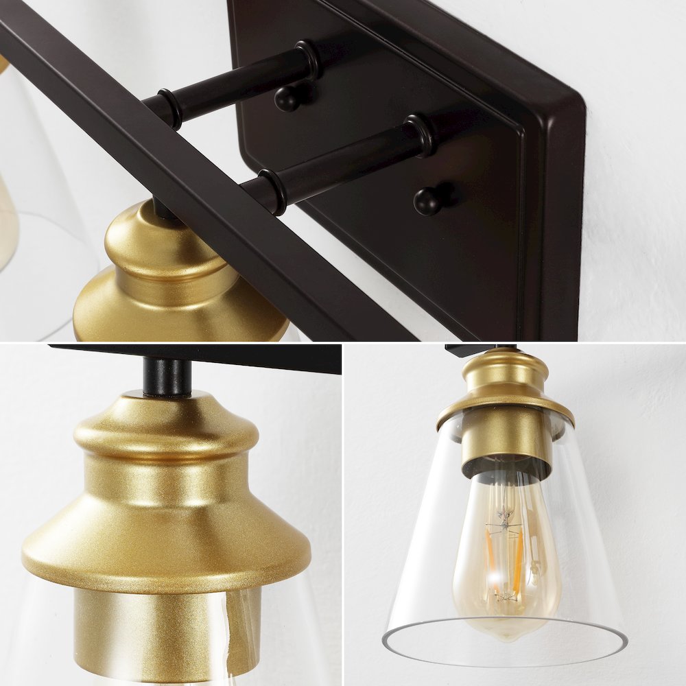 Arlo 3-Light Vintage Classic Vanity Light With Bathroom Hardware Accessory Set. Picture 5