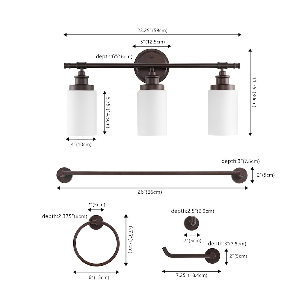 Egan 3-Light Classic Cottage Vanity Light. Picture 1