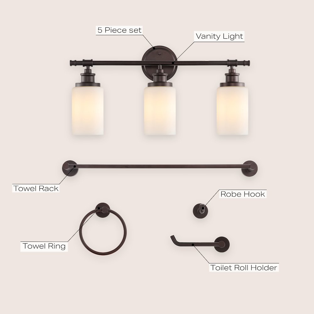 Egan 3-Light Classic Cottage Vanity Light. Picture 6