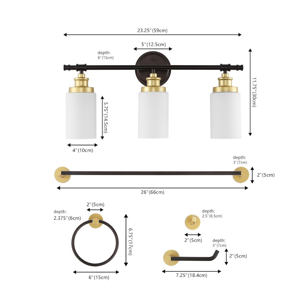 Egan 3-Light Classic Cottage Vanity Light. Picture 1