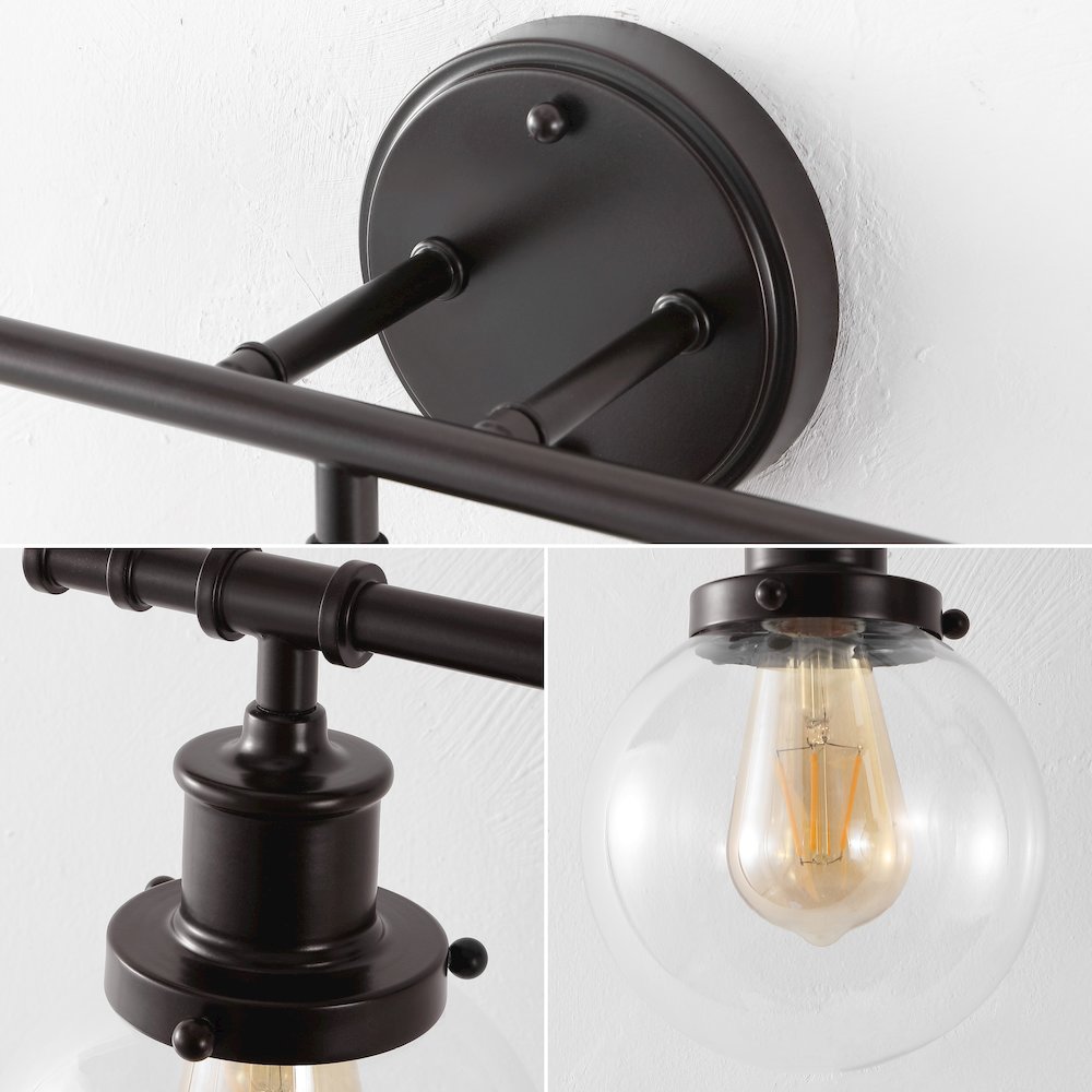 Hugo 3-Light Farmhouse Classic Vanity Light With Bathroom Hardware Accessory Set. Picture 5