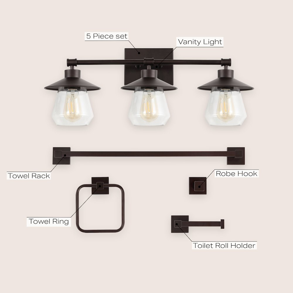Avalon 3-Light Farmhouse Cottage Vanity Light. Picture 6