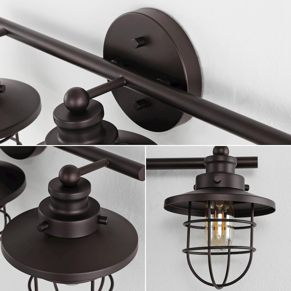 Ellis 3-Light Industrial Farmhouse Vanity Light. Picture 5