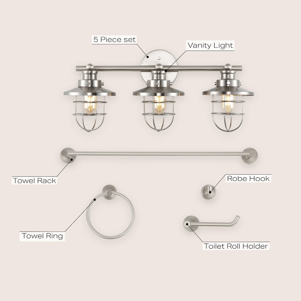 Ellis 3-Light Industrial Farmhouse Vanity Light. Picture 6