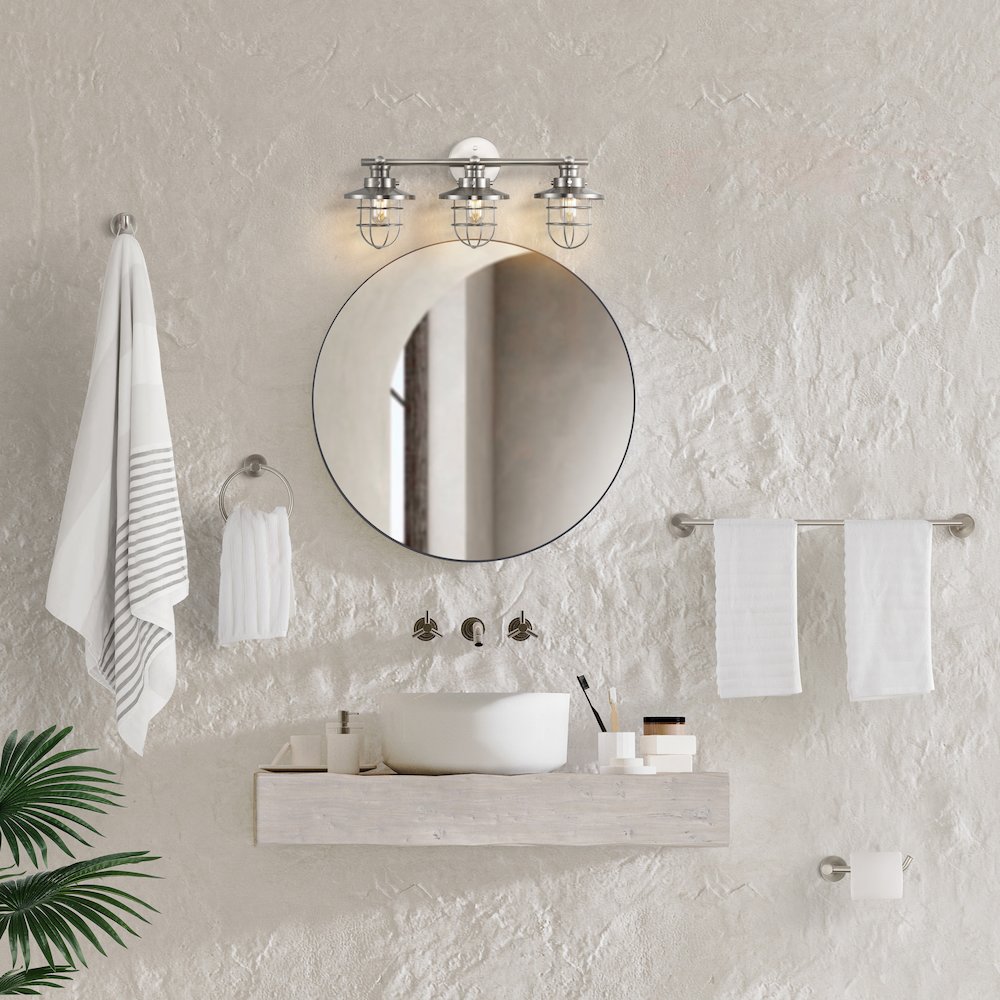 Ellis 3-Light Industrial Farmhouse Vanity Light. Picture 3