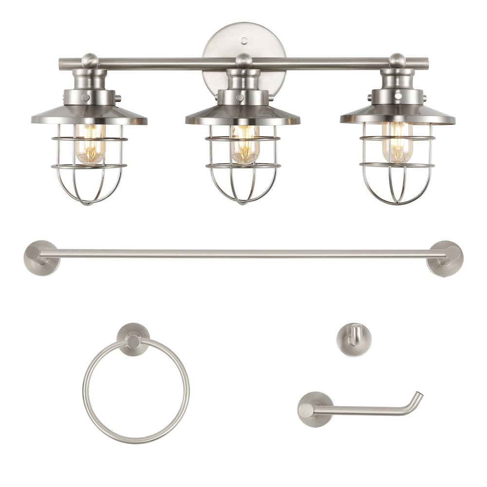 Ellis 3-Light Industrial Farmhouse Vanity Light. Picture 2