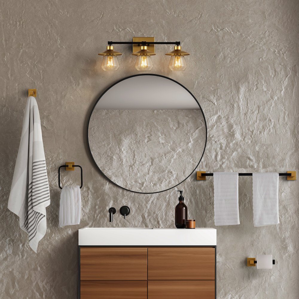 Ellis 3-Light Industrial Farmhouse Vanity Light. Picture 4