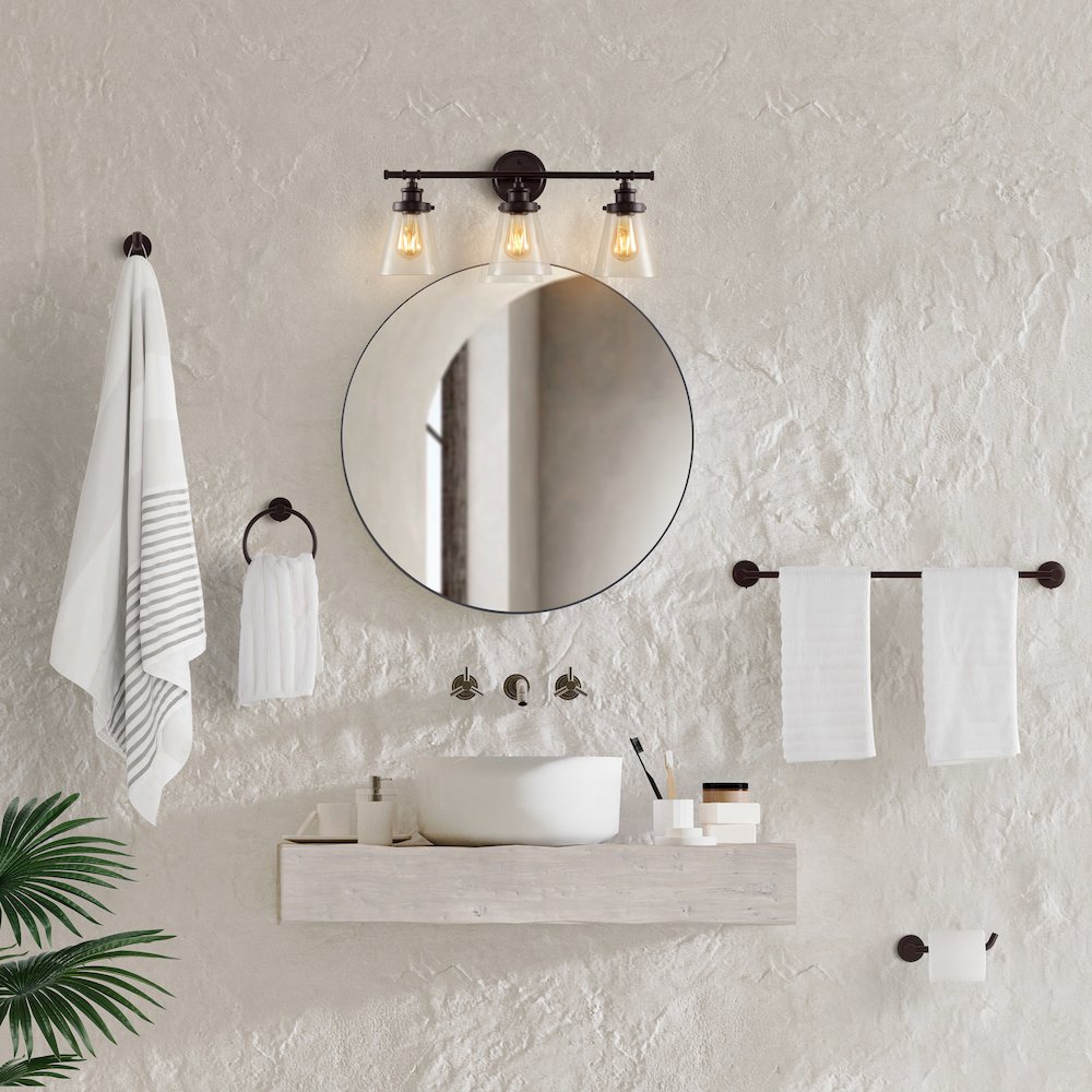 Hollis 3-Light Traditional Farmhouse Vanity Light. Picture 3