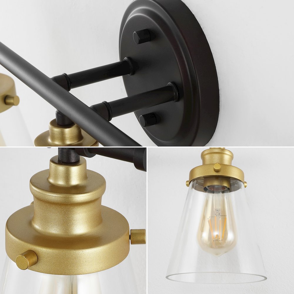 Hollis 3-Light Traditional Farmhouse Vanity Light. Picture 5
