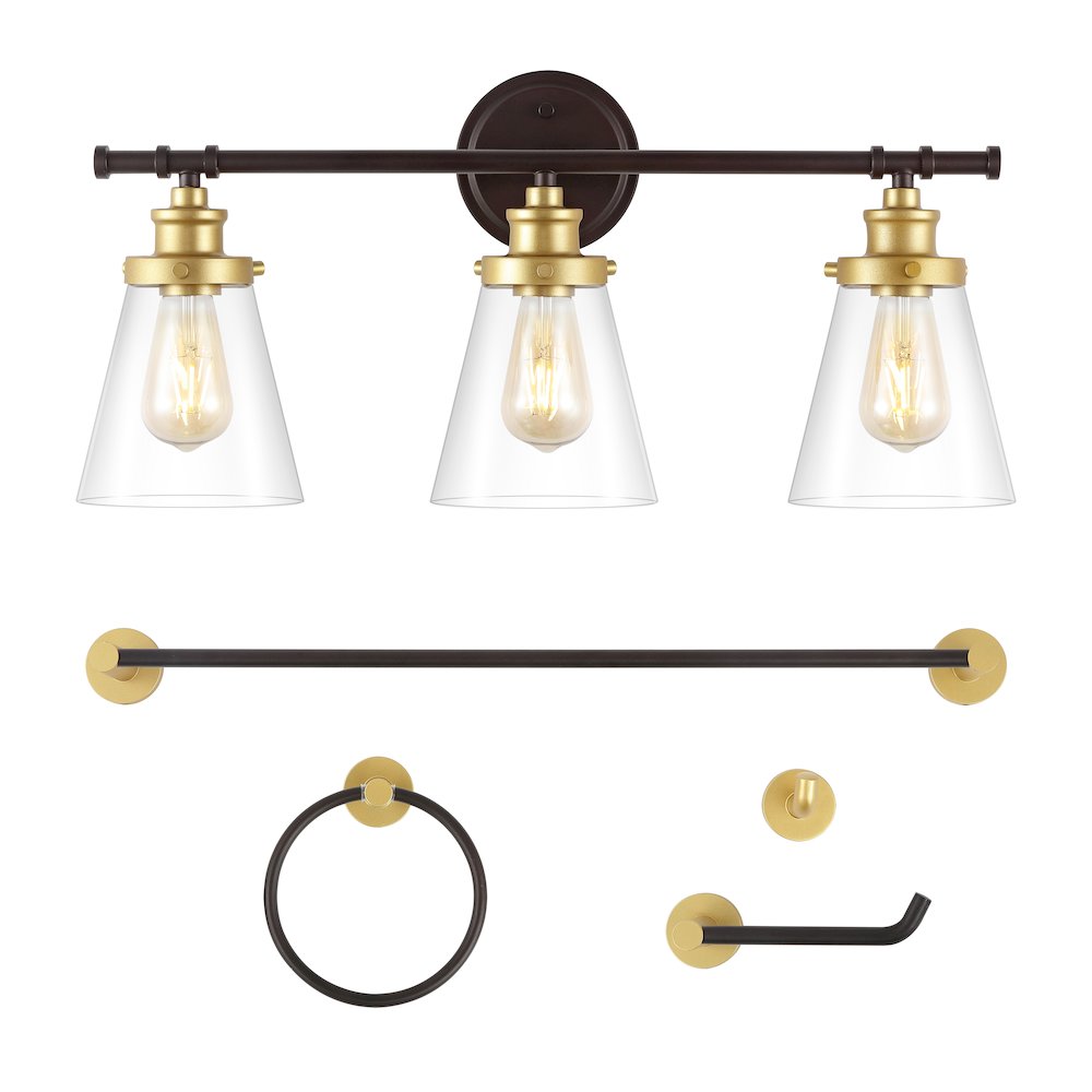 Hollis 3-Light Traditional Farmhouse Vanity Light. Picture 2