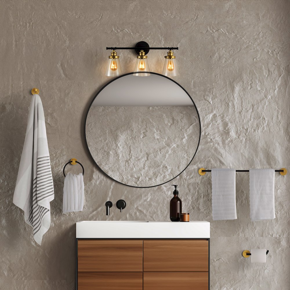Hollis 3-Light Traditional Farmhouse Vanity Light. Picture 4
