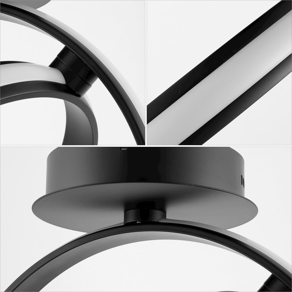 Nicole 2-Light Modern Minimalist Aluminum Ring Integrated Led Semi Flush Mount. Picture 4