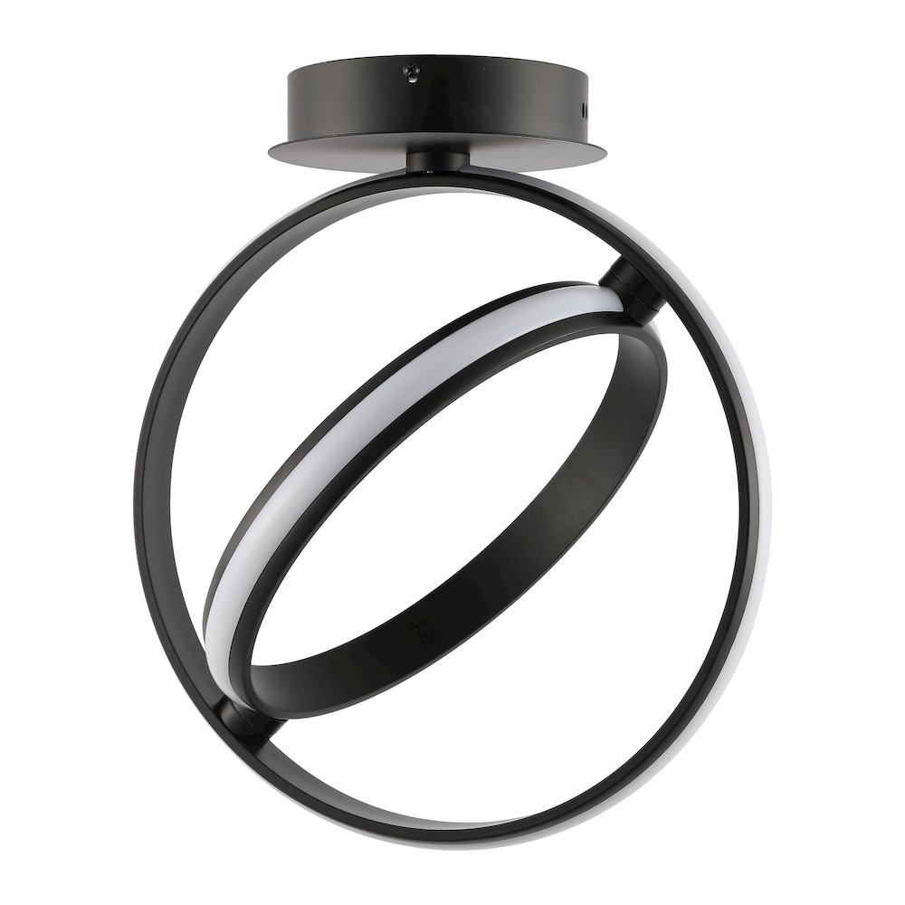 Nicole 2-Light Modern Minimalist Aluminum Ring Integrated Led Semi Flush Mount. Picture 3
