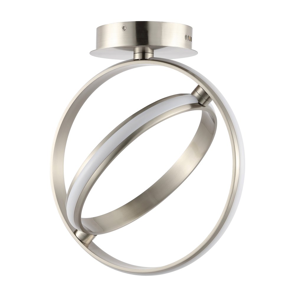 Nicole 2-Light Modern Minimalist Aluminum Ring Integrated Led Semi Flush Mount. Picture 2
